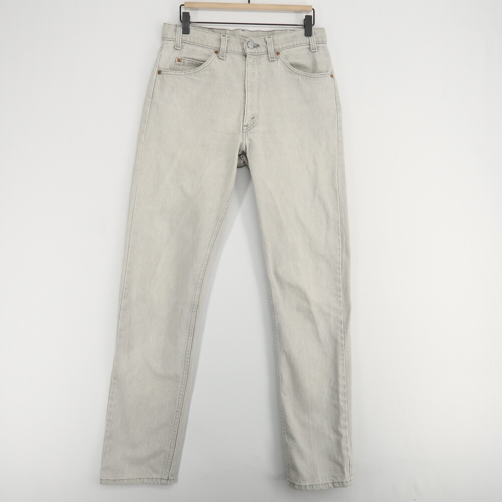 Vintage Levis 505 Jeans Mens 33x36โ Gray Straight Leg Made In USA Black Tab 80s